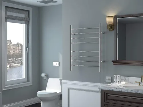 Miniatura 8 de HEATGENE Calentador de toallas de 8 bares, calentador de toallas de baño curvo, calentador de toallas para baño, estante de secado enchufable
