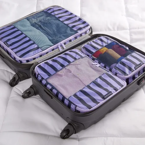 Miniatura 4 de TravelWise Equipaje, Franjas Azul Marino, Cubos de embalaje