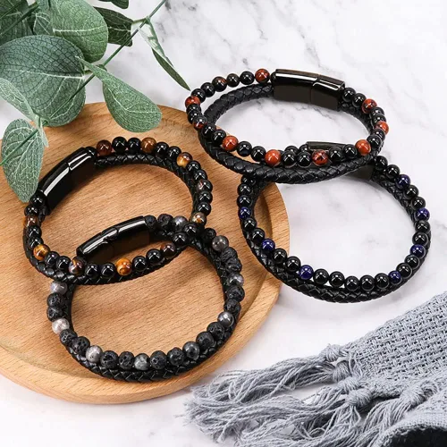 Miniatura 2 de LIU JUN Humanic + Pro Maxhematie - Pulseras de cuentas para mujer, 4 unidadesjuego de cuentas termocromáticas Vigorvi, desintoxicación linfática