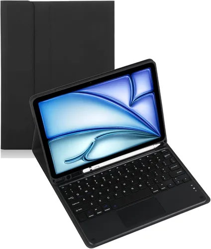 Miniatura 13 de Funda de teclado para tableta Samsung Galaxy Tab A8 X200/X205 de 10.5 pulgadas, cubierta protectora de teclado con soporte multiángulo, borde de Azul
