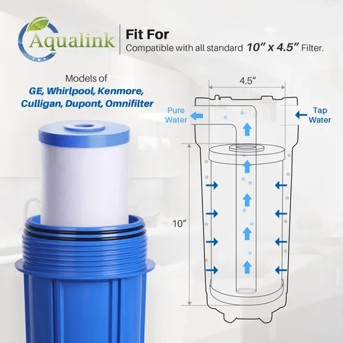 Miniatura 4 de AQUALINK PP10BB-CC Reemplazo del filtro de agua de carbón activado por sedimentos de 5 micrones, 10 x 4.5 pulgadas, para GE FXHTC, GXWH40L, GXWH35F