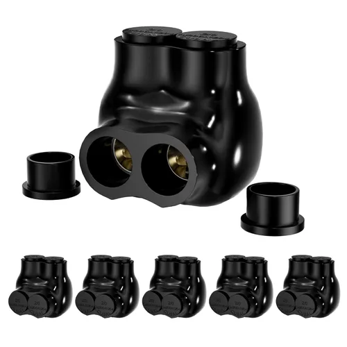 Miniatura 11 de RVBOATPAT Conector multigrifo aislado de 2 puertos 4-14 AWG de aluminio a cobre, conectores de alambre de aluminio de entrada de un solo lado, 5PCS