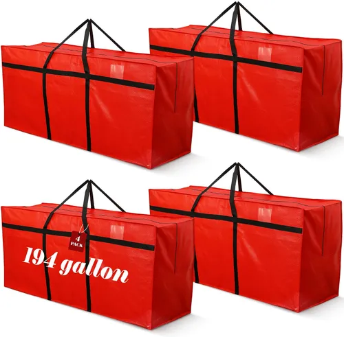 Miniatura 51 de 4 Piezas Bolsas de Mudanza Grandes con Cremallera y Asas Bolsas de Lona Tipo Duffle Plegables de Almacenamiento Extra Resistentes Extra Grandes