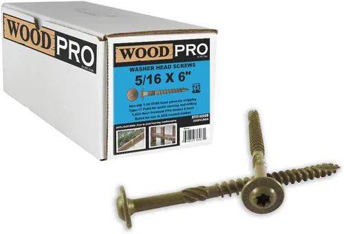 Miniatura 2 de WoodPro Fasteners ST516X6B Tornillos para madera exteriores con cabeza redonda de 5/16 pulgadas por 6 pulgadas de longitud, paquete de 250