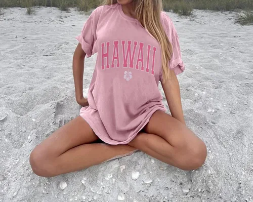 Miniatura 4 de Camisas hawaianas para mujer, camisa de flores, camisetas gráficas de gran tamaño, ropa tropical para vacaciones, camiseta de vacaciones de verano
