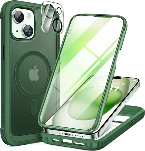 Miniatura 162 de Miracase Funda para iPhone 13 de 6.1 pulgadas, [sin burbujas] funda de teléfono de cuerpo completo con pantalla de vidrio completa integrada, sin