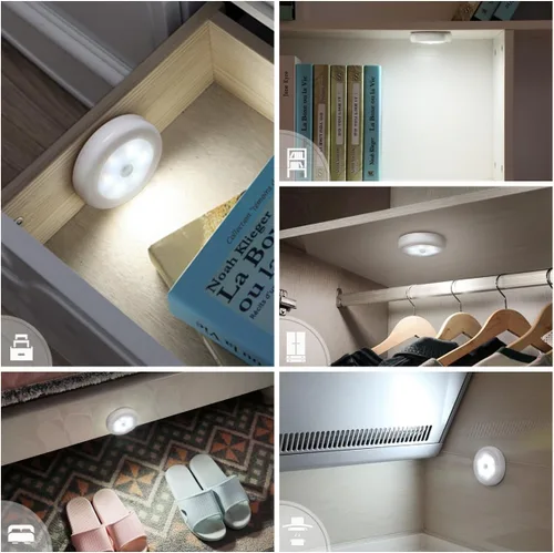 Miniatura 3 de AMIR Luz con sensor de movimiento mejorada de 3.15 pulgadas para interiores, inalámbrica, funciona con pilas, luces LED nocturnas adhesivas