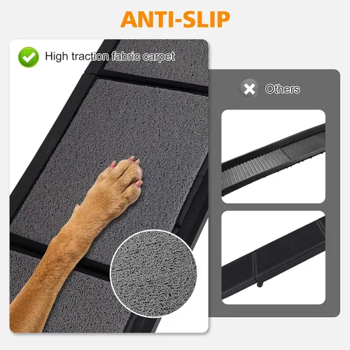 Miniatura 5 de IUNNDS Dog Ramp for Car 63"x17" Portable Dog Ramps for Large Dogs with Non-Slip Rug Surface for SUV Car & Truck, Outdoor Folding Pet Ramp Up to