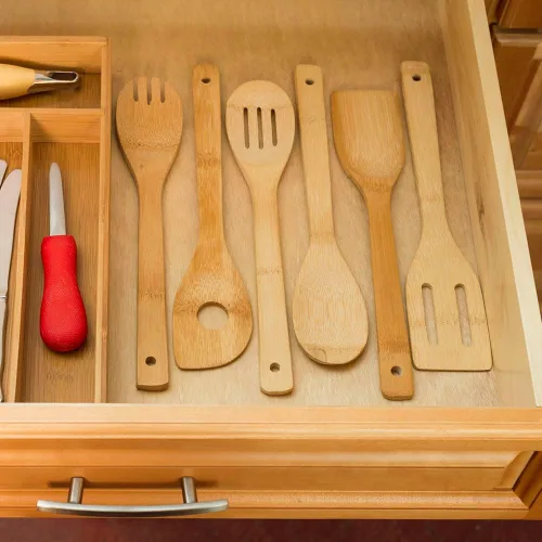 Miniatura 5 de Home Basics Juego de herramientas de cubiertos de cocina de bambú de 6 piezas
