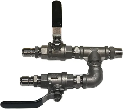 TAPCRAFT - Válvula de bola de acero inoxidable de desconexión rápida, 2 unidades, divisor de Wye para fermentador casero CIP