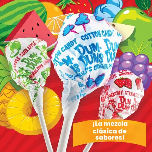 Miniatura 2 de Dum Dums Original Mix Bolsa de 400 unidades – Sabores clásicos de todos los tiempos, ventosas surtidas en bolsa de dulces a granel – Paletas