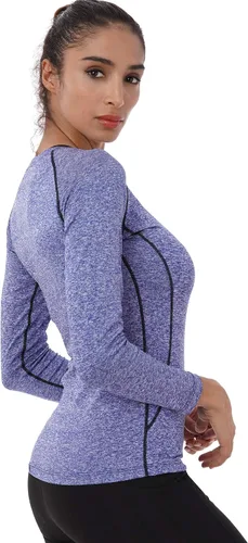 Miniatura 5 de NELEUS Women's 3 Pack Compression Shirts Long Sleeve Yoga Athletic Running T Shirt