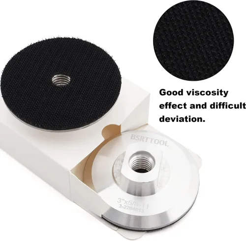 Miniatura 3 de Almohadilla de respaldo de aluminio de 3 pulgadas, almohadilla de respaldo de gancho de 5/8 "-11 roscas para amoladora angular (3 pulgadas)