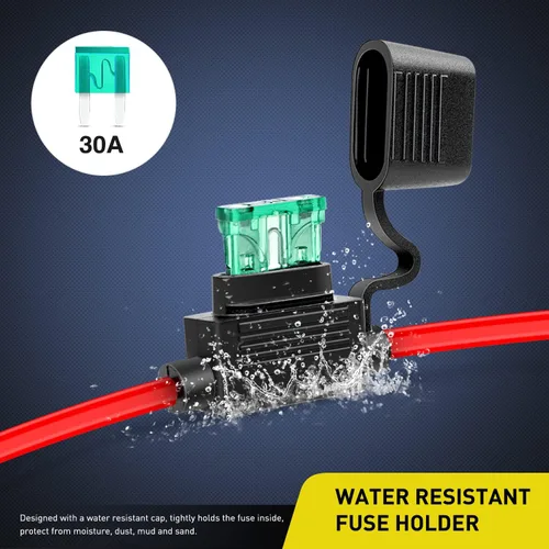 Miniatura 3 de Nilight Juego surtido de 120 fusibles de hoja mini ATM/APM 5A/7.5A/10A/15A/20A/25A/30A AMP con 10 portafusibles en línea 14AWG ATC/ATO Fusible