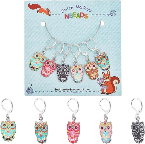 Miniatura 23 de NBEADS 2 Piezas 2 Estilos Cadenas Contador de Filas con Dijes de Abejas, Marcadores de Puntos con Números 0~9 Cuentas Acrílicas Dijes Marcadores
