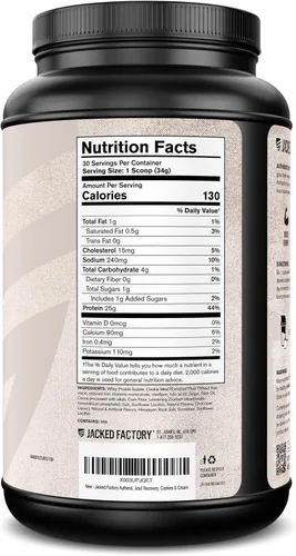 Miniatura 7 de Jacked Factory Auténtico polvo aislado de proteína de suero ISO, bajo en carbohidratos, proteína de construcción muscular sin OMG sin rellenos