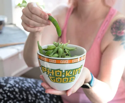 Miniatura 6 de Boom Trendz Bowl Bop Pho-Kin Good - Juego de vajilla de cerámica japonesa Incluye tazón para fideos ramen de 16 onzas y palillos de madera, plato