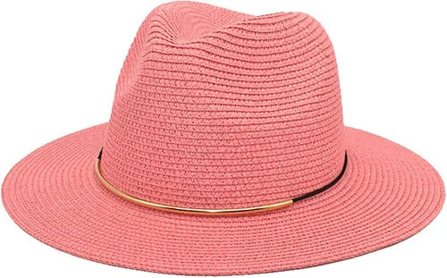 Miniatura 8 de Moda Primavera Verano Protector Solar Cap Pearl Accesorios Sombrero de Sol Ala Ancha Retro Jazz Top Hat Mujer Sombrero de paja