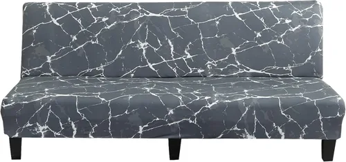 Miniatura 31 de MIFXIN Funda elástica para sofá cama sin brazos, funda de elastano para futón, plegable, sin reposabrazos, protector de muebles para sofá cama