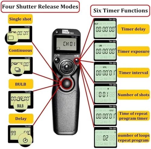 Miniatura 3 de Pixel Temporizador inalámbrico TW283-L1 Control remoto de liberación de obturador compatible con Panasonic S5, S1, G95, G91, G90, FZ10002, G9, GH5