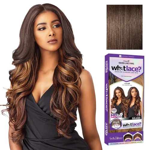 Miniatura 12 de Sensationnel What Lace 13X6 Pelucas - Solana Encaje Frontal Atado a Mano Sin Pegamento Sintético con Densidad Natural Línea de Cabello Predepilada