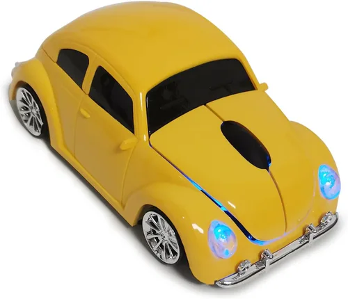 Ratón inalámbrico para automóvil, divertido ratón en forma de automóvil de 2.4 GHz, ratón óptico inalámbrico para computadora, PC, portátil,