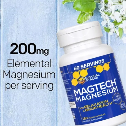 Miniatura 5 de MagTech Suplemento de Magnesio - 3 Formas de Magnesio: Magtein L-Threonate, Glicinato y Taurato - Complejo de Magnesio Quelatado de 200mg - Apoya