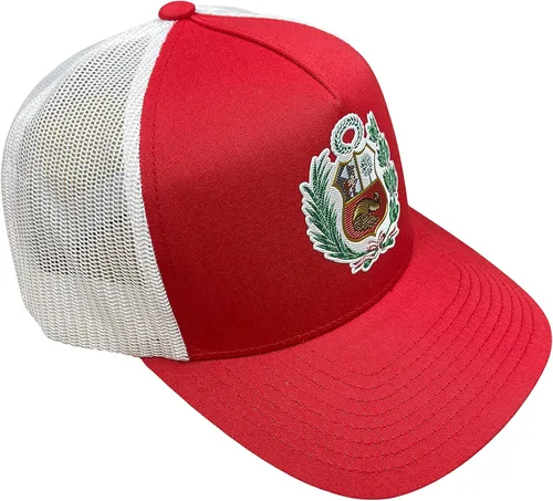 Miniatura 3 de PeruCoUSA Gorra Peru Escudo - Gorra de malla de camionero ajustable - Gorras de Peru