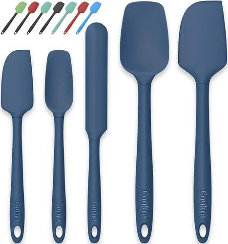 Coukre Juego de 5 espátulas de silicona, resistentes a altas temperaturas, silicona de grado alimenticio, aptas para lavavajillas, para hornear,