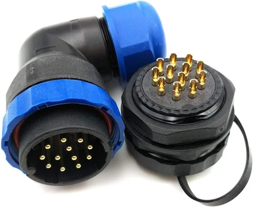 Miniatura 16 de SD28 2Pin ~ 26Pin con bridas codo conector de cable de aviación, conector de alimentación industrial IP67 (2 pines)