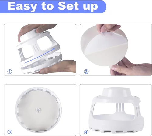 Miniatura 7 de Trampa para pulgas para el hogar, trampa eléctrica de plagas para interiores con 10 recambios de tablero adhesivo, trampa de luz nocturna
