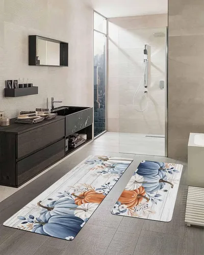 Miniatura 2 de Tapete de baño con diseño de calabazas de granja, antideslizante, de secado rápido y absorbente, de tierra de diatomeas, para fregadero de cocina