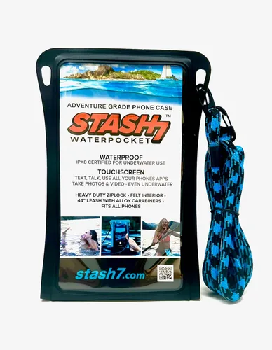Miniatura 2 de Stash7 Funda impermeable para teléfono con cordón largo IPX8 Adventure Grade Bolsa seca para teléfono celular, compatible con iPhone 15 Pro Max