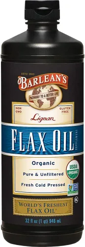 Miniatura 9 de Barlean's Lignan Aceite de linaza de semillas de lino prensadas en frío, 7,230 mg de ácidos grasos ALA Omega-3 para mejorar la salud del corazón