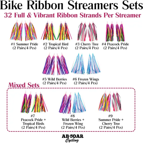 Miniatura 2 de Colorido bicicleta Streamer niñas niños bicicleta borla cinta manillar scooter serpentinas 2 pares 32 bandas