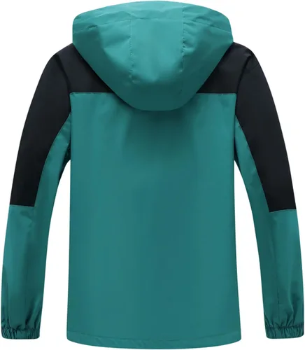 Miniatura 31 de GIISAM Chaqueta de lluvia para hombre, impermeable, ligera, para exteriores, rompevientos con capucha
