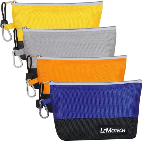 Miniatura 12 de Bolsas de herramientas LeMotech con cremallera, bolsas pequeñas resistentes al agua, bolsa de utilidad Oxford 1680D para organizadores