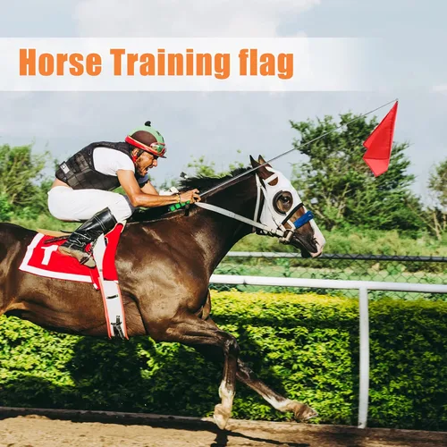Miniatura 5 de 5 banderas de entrenamiento de caballos y poste telescópico de 55 pulgadas con gancho para lanzarse, bandera retráctil de equipo de entrenamiento
