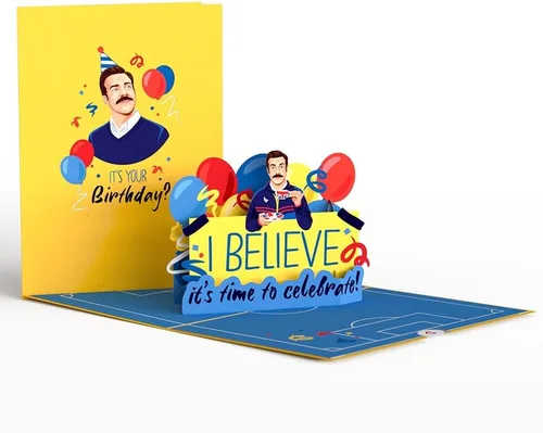 Miniatura 2 de Lovepop Tarjeta desplegable de feliz cumpleaños para ella y él, tarjetas de felicitación de cumpleaños 3D de Ted Lasso para adultos, hombres
