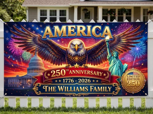 Miniatura 13 de Love Signal Bandera de Estados Unidos personalizada con el 250 aniversario, bandera estadounidense personalizada con imagen, decoración patriótica