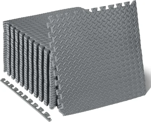 Miniatura 13 de ProsourceFit - Tapete de ejercicio tipo rompecabezas de ½ pulgada, losetas de espuma EVA entrelazadas para gimnasio en casa, para niños, crema, 24 x