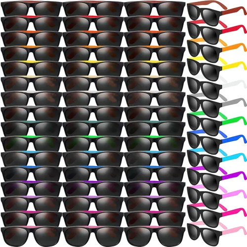 Paquete de 60 lentes de sol de neón – 10 colores, estilo 80 novedosos lentes de sol para premios de aula, relleno de bolsas de golosinas, fiesta de
