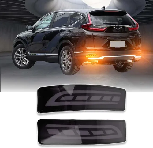 Reflectores LED ahumados para parachoques trasero, luz trasera de freno antiniebla, kit de lámparas de señal de giro para Honda CRV CR-V 2020 2021