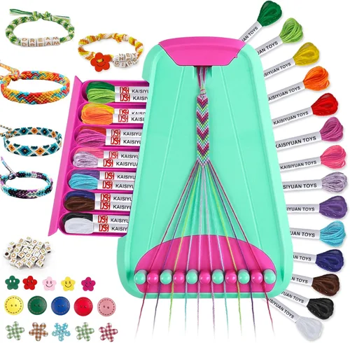 Miniatura 14 de Maynacs Arte y manualidades para niños de 8 a 12 años, kit de fabricación de pulseras de amistad para niñas, kit de fabricación de joyas para niños