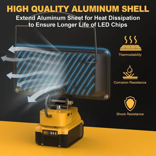 Miniatura 6 de MtiolHig Luz de trabajo LED inalámbrica compatible con batería Dewalt de 20 V, 112 W, 11200 lúmenes, herramienta de luz de trabajo debajo del capó