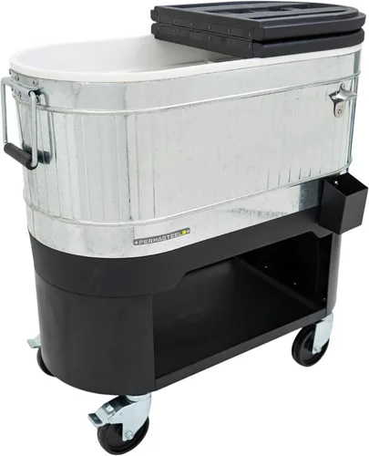 Miniatura 16 de Permasteel Enfriador de patio rodante: gran hielera para exteriores con ruedas, enfriador de bebidas para patio trasero, barbacoa, portón trasero
