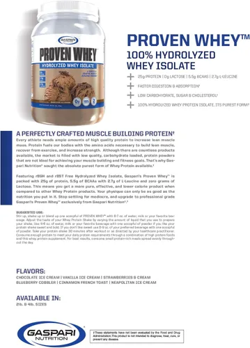 Miniatura 3 de Gaspari Nutrition Suero probado, aislado de suero 100% hidrolizado, alto en proteínas, sin lactosa, bajo en carbohidratos y bajo en azúcar