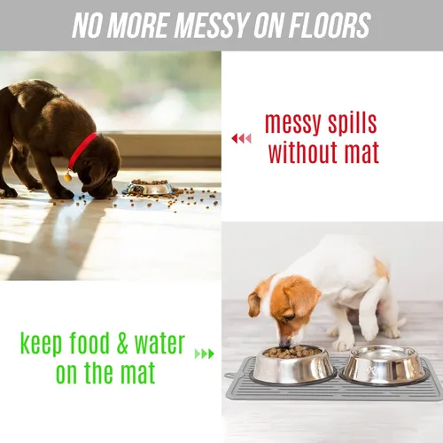 Miniatura 6 de Mantel individual para mascotas para perros y gatos, tapete para evitar el desbordamiento de alimentos y agua, tapete portátil y plegable, adecuado