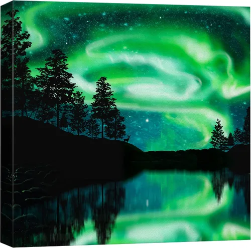 Miniatura 14 de Lienzo decorativo con diseño de un hermoso paisaje, para la decoración del hogar, The Cosmic Cloud, 12" x 12