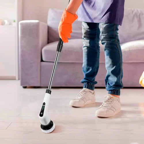 Miniatura 8 de Cepillo eléctrico 7 en 1, 2500 mAh. Limpiador telescópico de bañera con mango largo. Potente limpiador eléctrico para bañera. Cepillo eléctrico